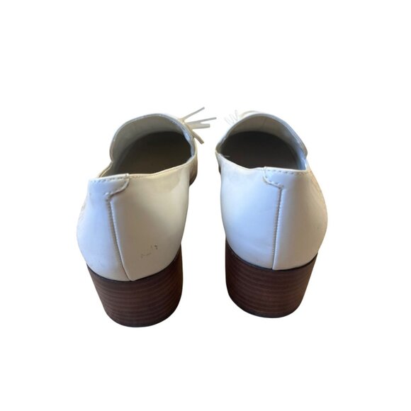 Marc Fisher Phylicia Loafers Womens 6.5 Cream Solid Tassle Chunky Heel Classic - Picture 6 of 11